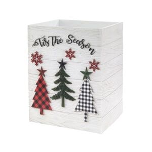Avanti Tis the Season Holiday Plaid Resin Wastebasket - Multi